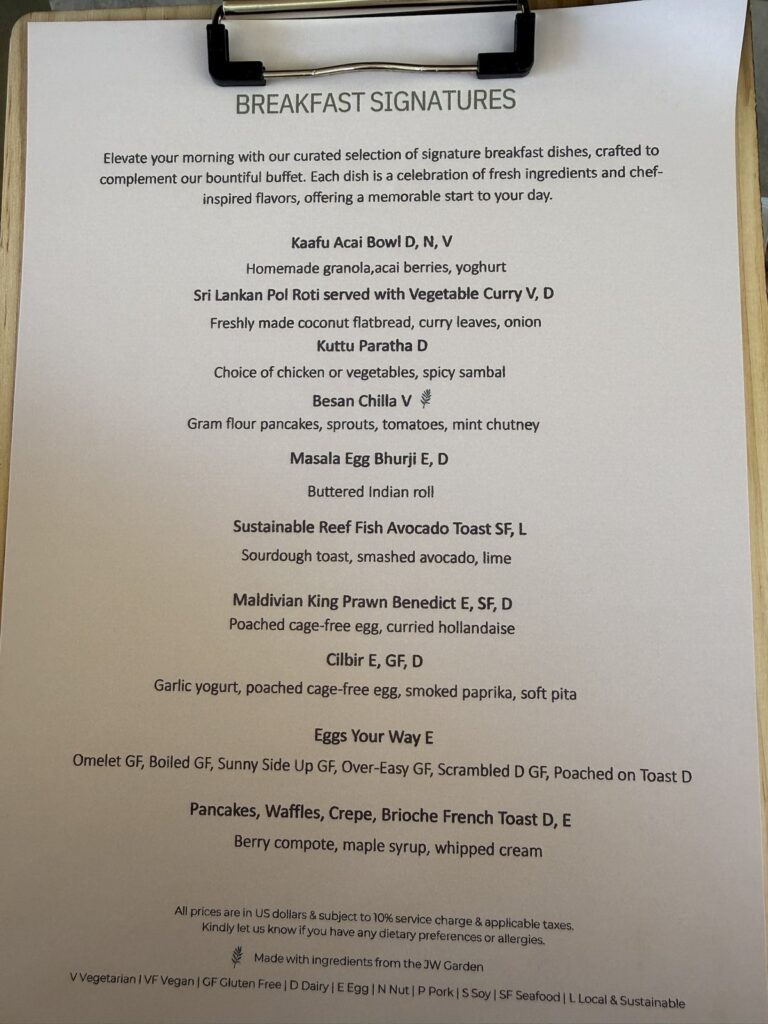 Veyoの朝食アラカルトメニュー「BREAKFAST SIGNATURES」